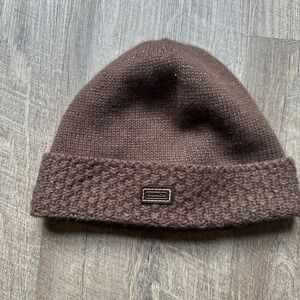 Coach Knit Women's Beanie One Size Brown Sparkly Vintage Small Head